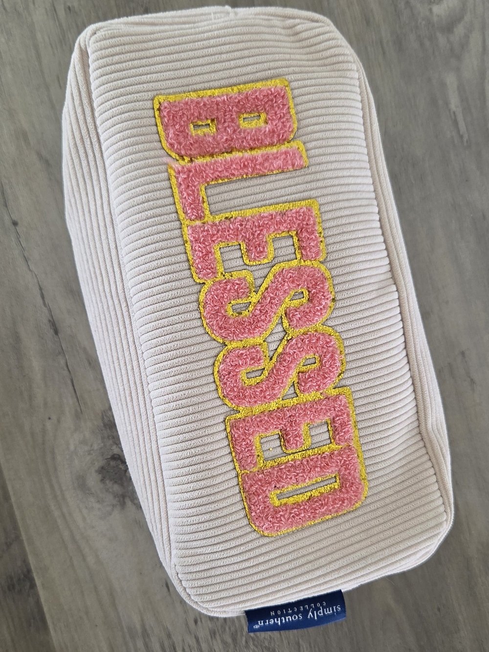 Simply Southern Pink Corduroy 'BLESSED' Make-up Bag - Picture 8 of 9